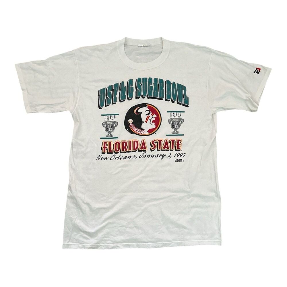 90’s Vintage Single-Stitch XL T Shirt Florida State Sugar Bowl 1995 USF+G, RARE!